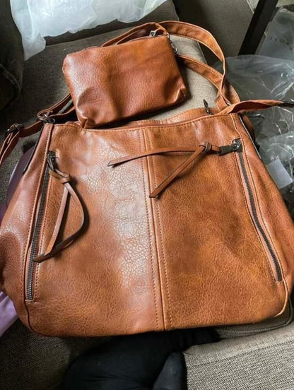 Tote Bags For Women PU Leather Hobo Bags for Women Purse Stylish 2 in 1 Handbags with Shoulder Strap Ladies Office Bag