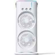 CoolBreeze™ Dual Fan Cooling Tower – Portable Rechargeable Desk Fan with LED Light