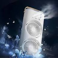 CoolBreeze™ Dual Fan Cooling Tower – Portable Rechargeable Desk Fan with LED Light